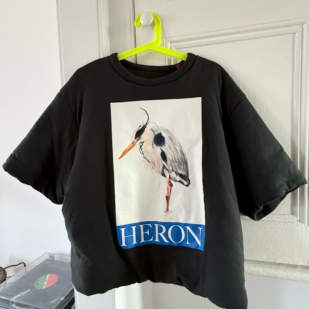 HERON BIRD PAINTED LOGO PADDED T-SHIRT